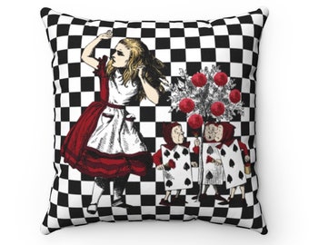 Pillow Cover - Alice in Wonderland Gifts 35C Red Series, Birthday Gift Ideas, Home Décor, Home and Living, Pillow Insert Not Included.