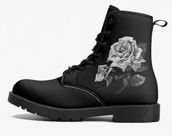 Combat Boots - Hot Pink Pattern #101 | Unisex Adult Shoes, Vegan