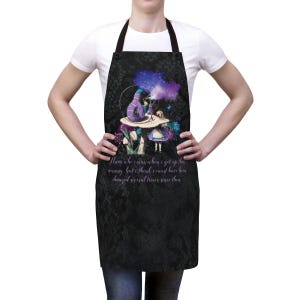 Custom Apron - Alice in Wonderland Gifts #21 Purple Series | Birthday Gift Idea, Tea Party, Men and Women, Kitchen Cooking, Her Christmas