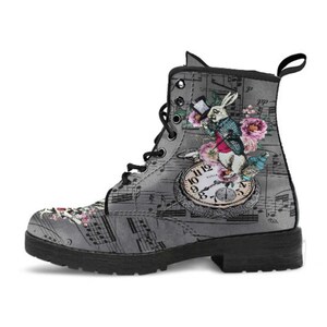 Combat Boots Alice in Wonderland Gifts 44 Colorful Series Birthday Gifts, Gift Idea, Handmade Lace Up Boots, Women's Boots image 6