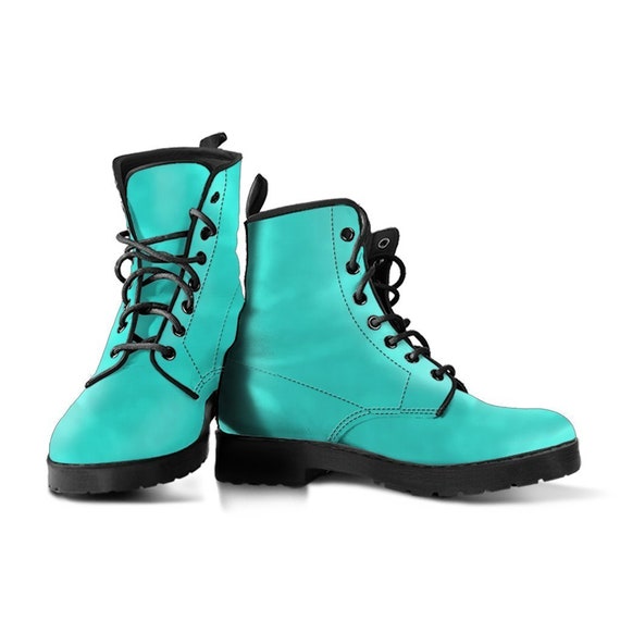 turquoise combat boots