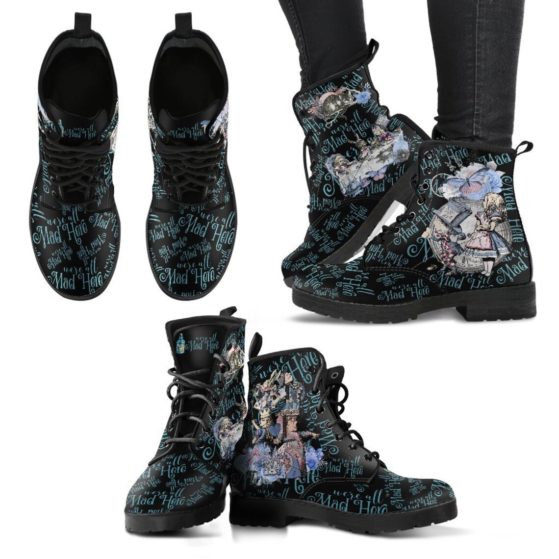 alice in wonderland combat boots