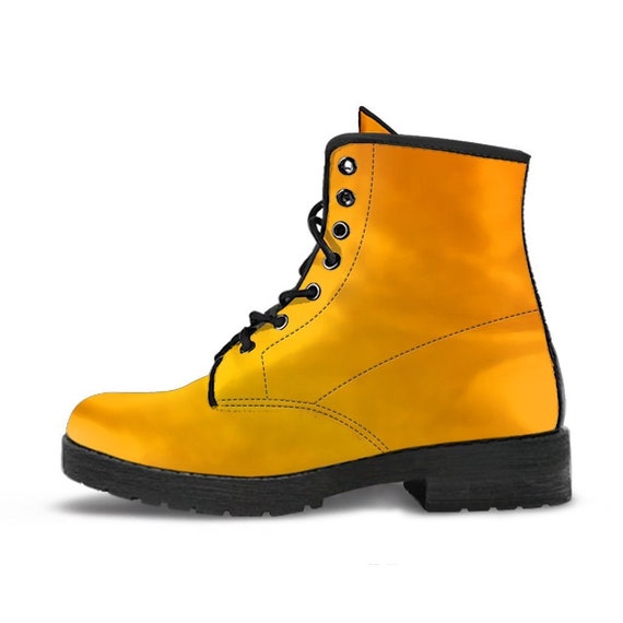 yellow combat boots womens