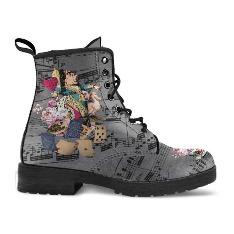 Combat Boots Alice in Wonderland Gifts 44 Colorful Series Birthday Gifts, Gift Idea, Handmade Lace Up Boots, Women's Boots image 4