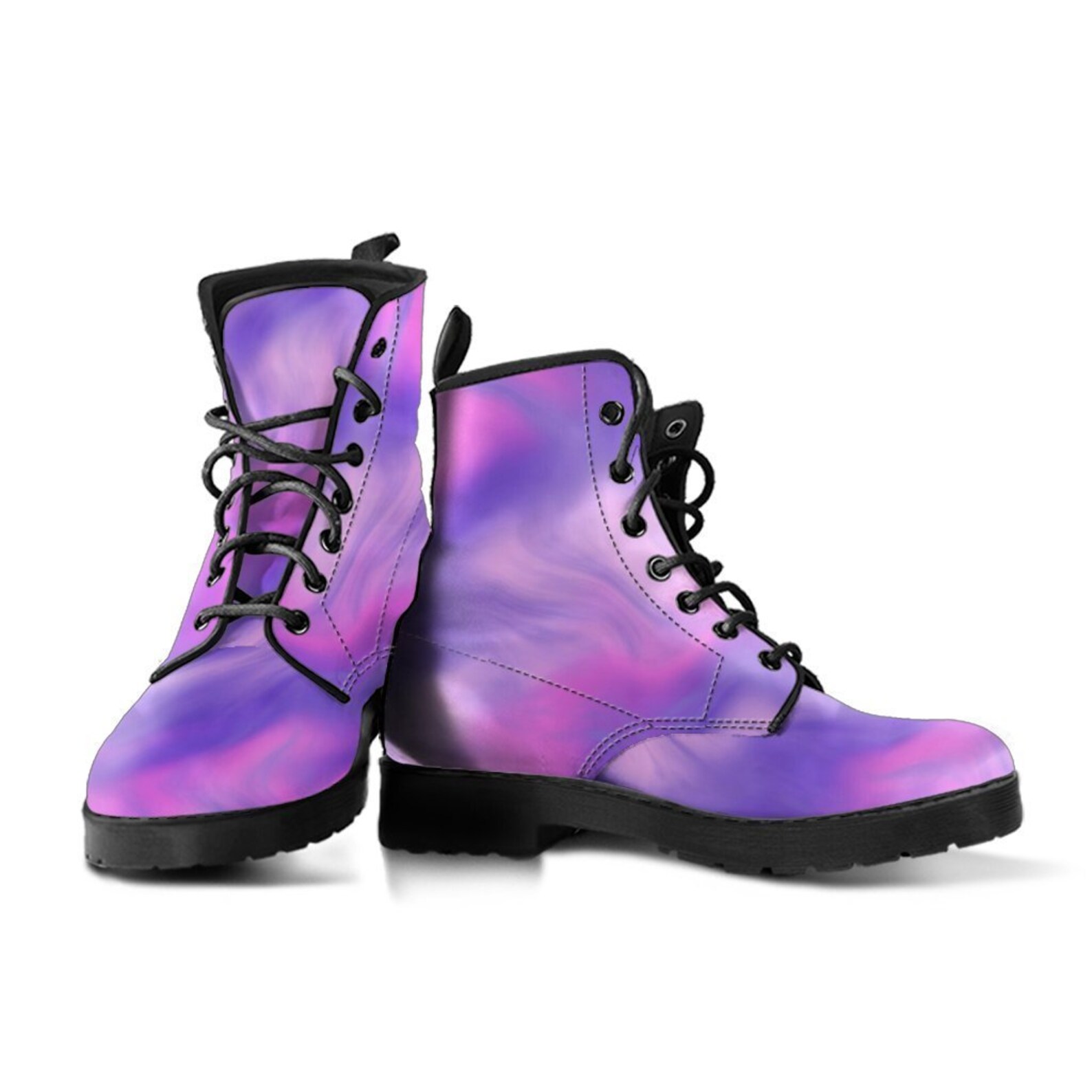 Combat Boots Smoky Purple Purple Boots for Women Vegan Etsy