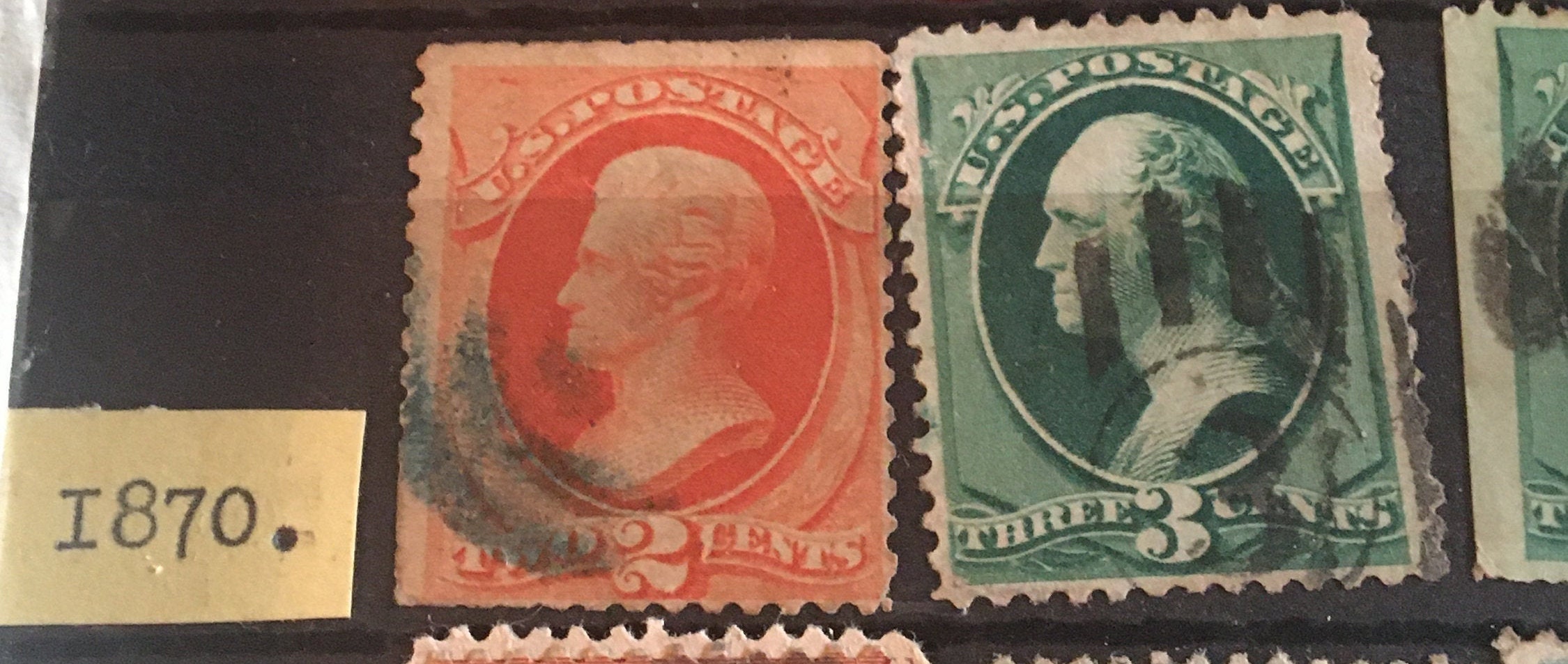 2 1870 Old Stamps That Are Worth a Lot and There Used 3 Cent One and 2 Cent Etsy
