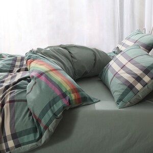 Cotton Bedding Set | Duvet Cover | King Queen Size Bedsheet Set | Fitted Sheet | Flat Sheet | Pillow Cases | Aesthetic Luxury Bedding image 5
