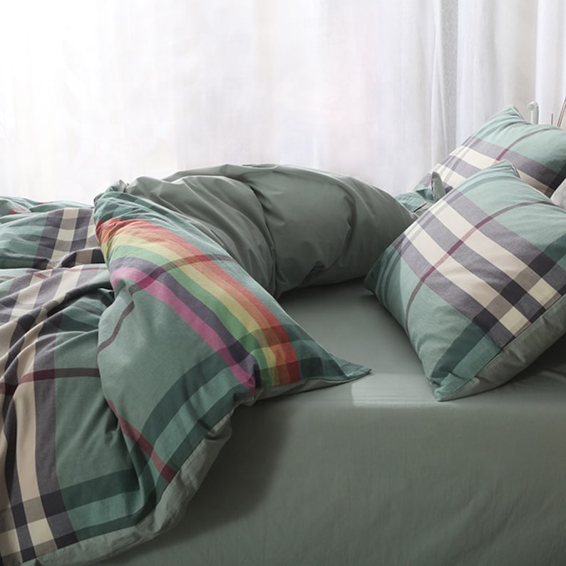 Cotton Bedding Set | Duvet Cover | King Queen Size Bedsheet Set | Fitted Sheet | Flat Sheet | Pillow Cases | Aesthetic Luxury Bedding image 5