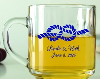 24 pcs - Personalized Coffee Mug - We Tied the Knot - Unique Personalized Coffee Glass - Wedding Favors - Gift Ideas - Party Favors - DGN51