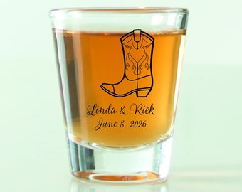 24 pcs - Personalized Shot Glass - Cow Boy/Girl Boot - Unique Personalized Classic Shot Glass - Wedding Favors - Gift Ideas - Favors - DGN25