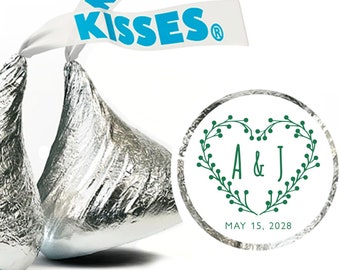Personalized Wedding Hershey Kisses Labels Only - Personalized Chocolates - Customized Chocolates - Personalized Wedding Stickers - 108pcs