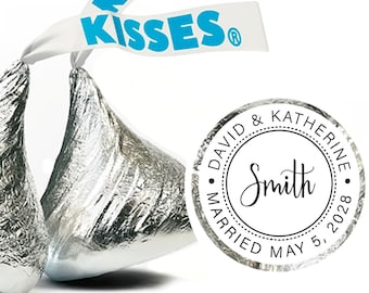 Personalized Wedding Hershey Kisses Labels Only - Personalized Chocolates - Customized Chocolates - Personalized Wedding Stickers - 108pcs