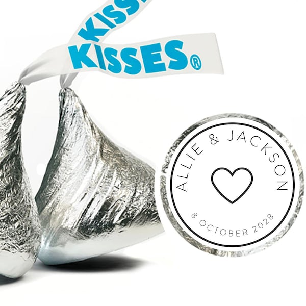 Personalized Wedding Hershey Kisses Labels Only - Personalized Chocolates - Customized Chocolates - Personalized Wedding Stickers - 108pcs