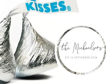 Personalized Wedding Hershey Kisses Labels Only - Personalized Chocolates - Customized Chocolates - Personalized Wedding Stickers - 108pcs
