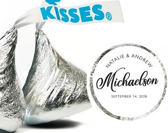 Personalized Wedding Hershey Kisses Labels Only - Personalized Chocolates - Customized Chocolates - Personalized Wedding Stickers - 108pcs
