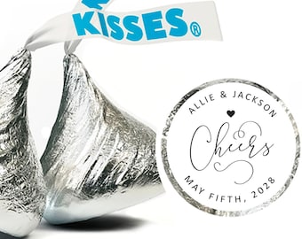 Personalized Wedding Hershey Kisses Labels Only - Personalized Chocolates - Customized Chocolates - Personalized Wedding Stickers - 108pcs