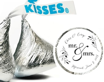Personalized Wedding Hershey Kisses Labels Only - Personalized Chocolates - Customized Chocolates - Personalized Wedding Stickers - 108pcs