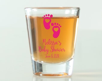 24 pcs - Personalized Shot Glass -Love-Baby Feet - Unique Personalized Classic Shot Glass - Baby Shower Favors - Baby Gift Ideas - DGN198