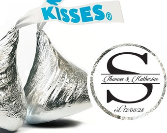 Personalized Wedding Hershey Kisses Labels Only - Personalized Chocolates - Customized Chocolates - Personalized Wedding Stickers - 108pcs