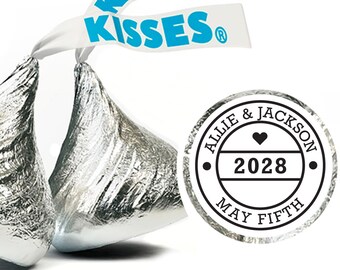 Personalized Wedding Hershey Kisses Labels Only - Personalized Chocolates - Customized Chocolates - Personalized Wedding Stickers - 108pcs