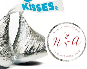 Personalized Wedding Hershey Kisses Labels Only - Personalized Chocolates - Customized Chocolates - Personalized Wedding Stickers - 108pcs
