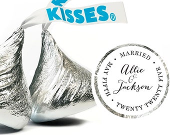 Personalized Wedding Hershey Kisses Labels Only - Personalized Chocolates - Customized Chocolates - Personalized Wedding Stickers - 108pcs