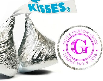 Personalized Wedding Hershey Kisses Labels Only - Personalized Chocolates - Customized Chocolates - Personalized Wedding Stickers - 108pcs