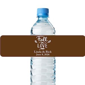 24pcs - Bulk Water Bottle Labels Stickers - Fall In Love Design Water Proof Bottle Band Labels Stickers Wedding Decor Favor DIY Water Label