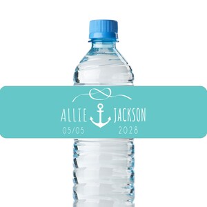 24pcs - Bulk Water Bottle Labels Stickers - Anchor Design Water Proof Bottle Band Labels Stickers - Wedding Decor Favor DIY Water Labels