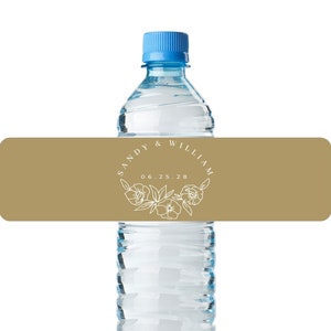 24pcs - Bulk Water Bottle Labels Stickers - Garden Design Water Proof Bottle Band Labels Stickers - Wedding Decor Favor DIY Water Labels