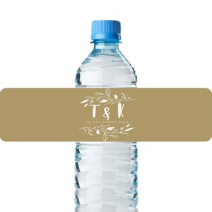 24pcs - Bulk Water Bottle Labels Stickers - Monogam Design Water Proof Bottle Band Labels Stickers - Wedding Decor Favor DIY Water Labels