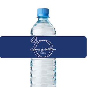 24pcs - Bulk Water Bottle Labels Stickers - Engagement Ring Water Proof Bottle Band Labels Stickers - Wedding Decor Favor DIY Water Labels