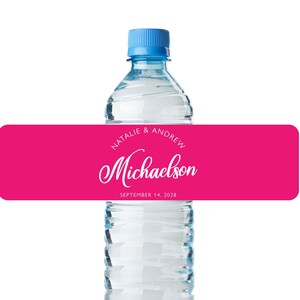 24pcs - Bulk Water Bottle Labels Stickers - Surname Design Water Proof Bottle Band Labels Stickers - Wedding Decor Favor DIY Water Labels
