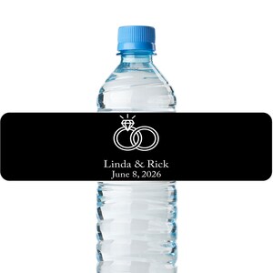 24pcs - Bulk Water Bottle Labels Stickers - Wedding Rings Design Water Proof Bottle Band Labels Stickers Wedding Decor Favor DIY Water Label