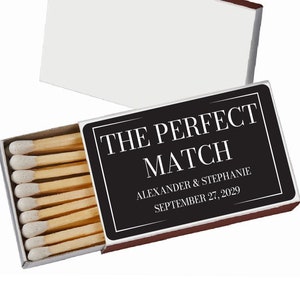 BULK Wedding Matches - The Perfect Match - Wedding Favor Match Boxes - Custom Party Favors - Wedding Favor Ideas - Sold in 50pcs