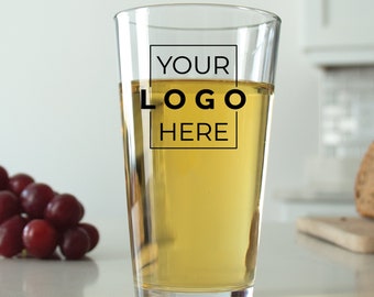 24 pièces - Personnalisé 16 oz. Pint Glass - Votre logo ici - Verre à pinte personnalisé unique - Faveurs de mariage - Idées cadeaux - Party Pavors