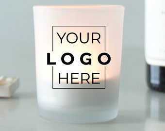 Custom Personalized Frosted Votive - Add Your Logo Design - Personalized Candle Votive Holder Wedding and Party Favors Gift Ideas - 24 pcs