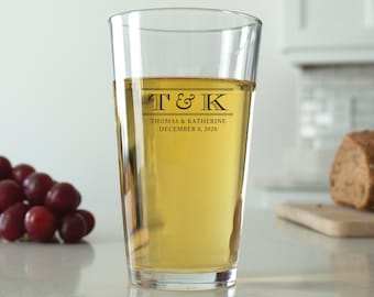 24 pcs - Personalized 16 oz. Pint Glass - Monogram Wedding Favors - Unique Personalized Pint Glass - Wedding Favors - Gift Ideas - DGN227