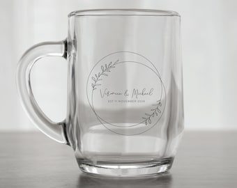 24pcs -Personalized Morning Mug- Monogram - Unique Personalized Coffee Mug - Custom Wedding Favors - Morning Glass Mug - Gift Ideas - DGN254