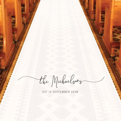 Personalized Wedding Aisle Runners Wedding Fancy Script Etsy