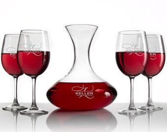Aerating Wine Decanter with Optional Wine Glasses - Dealova Wedding Gifts for Couples - Luxury Housewarming Gifts - Holiday Gift Ideas