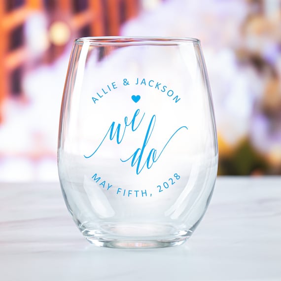 Personalised Stemless Wine Glass - Engraved Custom Gift Glassware By So Bespoke