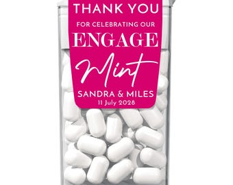 Personalized Engage Mint Wedding Tic Tac - Tic Tac Labels Custom Printed Wedding Favor Gifts - Tic Tac 1oz Size LABELS ONLY 36pcs