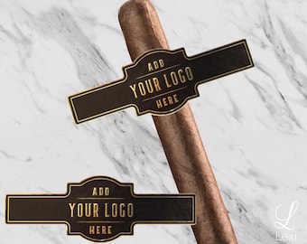18pcs - Bulk Custom Shinny Foil Cigar Band Labels - Custom Add Your Logo Design Cigar Band Labels Stickers - DIY Cigar Bar Label Favors