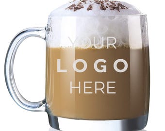 24 peças - Adicione seu logotipo, design, marca, caneca de vidro nórdica de 13 onças, utensílios para bebidas duráveis para café, chá e muito mais, lembrancinhas de casamento, bar e restaurante