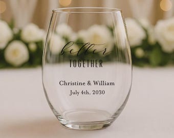 24pcs Personalized Stemless Wine Glasses - Better Together - Wedding Favors - WS885