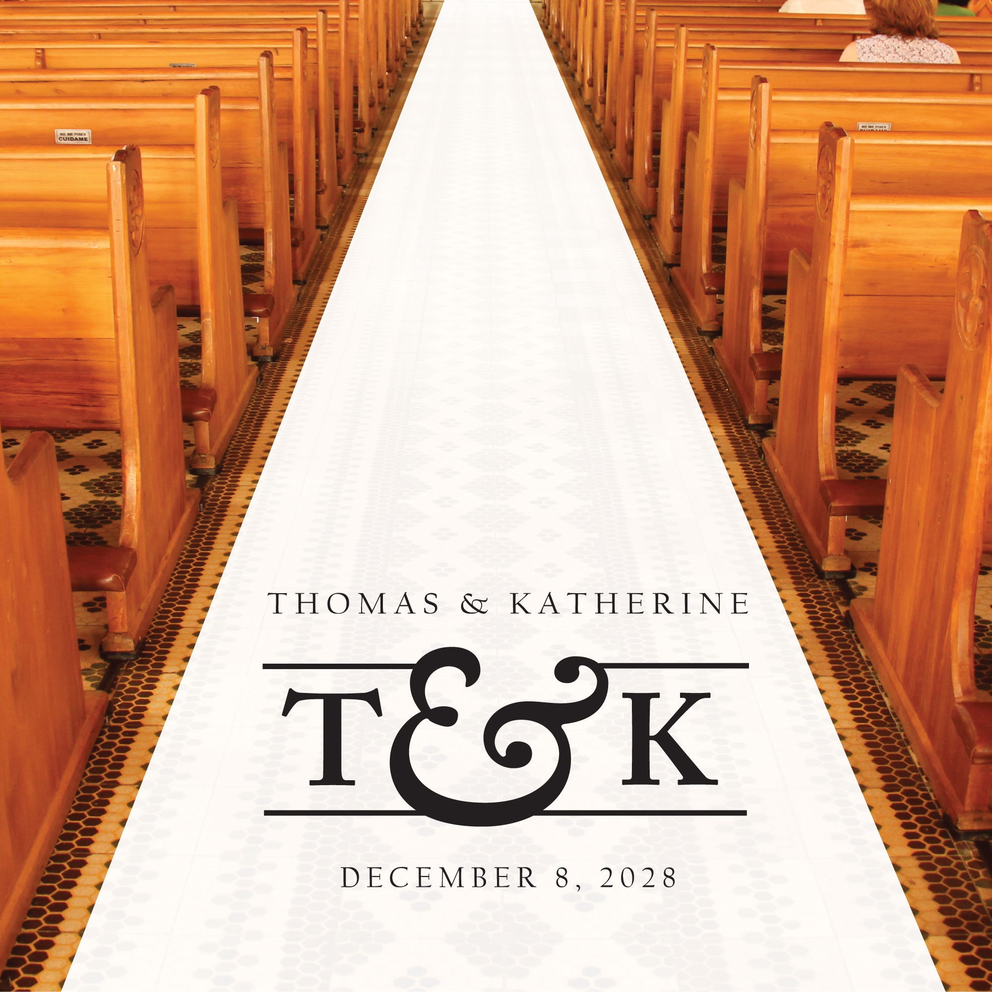 Personalized White Aisle Runner