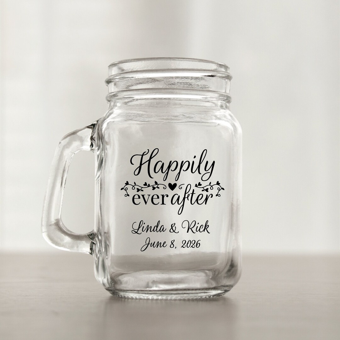 24 Pcs Personalized Mini Mason Jar Happily Ever After Unique Mini Mason ...