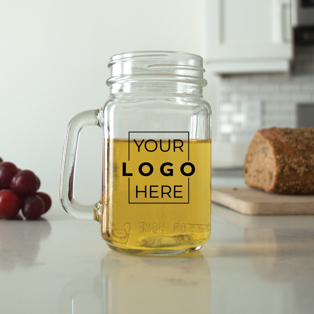 24 Pcs - Personalized Mason Jar - Your Logo Here - Unique Mason Mug - Wedding Favors - Gift ...
