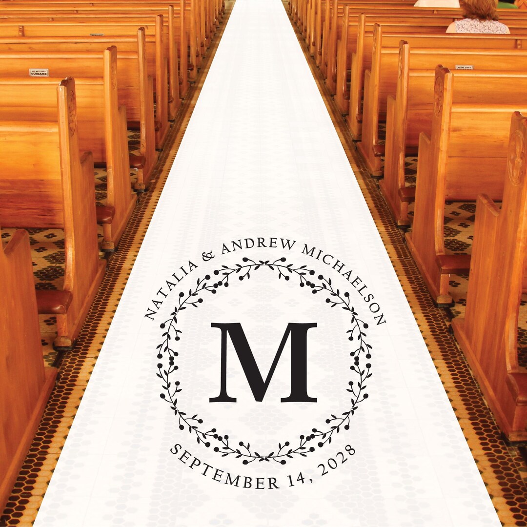 Personalized Wedding Aisle Runners Initial Monogram Wedding Design